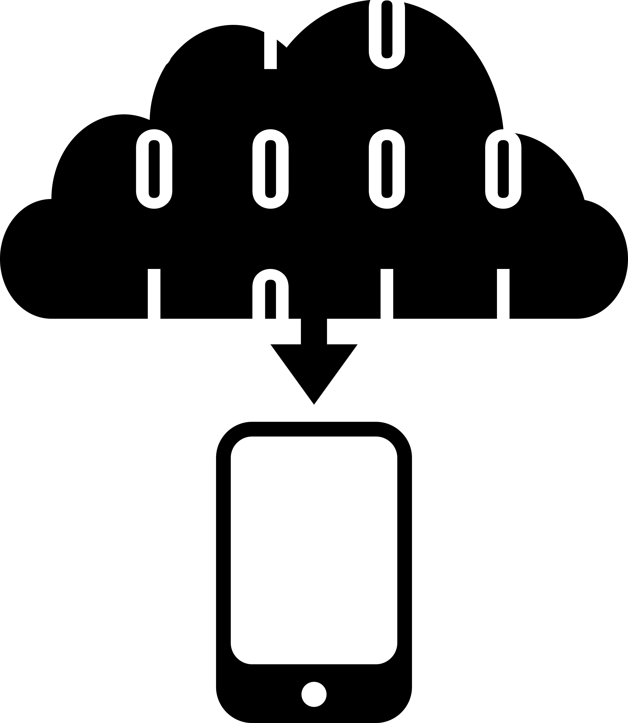 Downloading Data From Cloud To Tablet Stencil Svg Vector Free Vectors